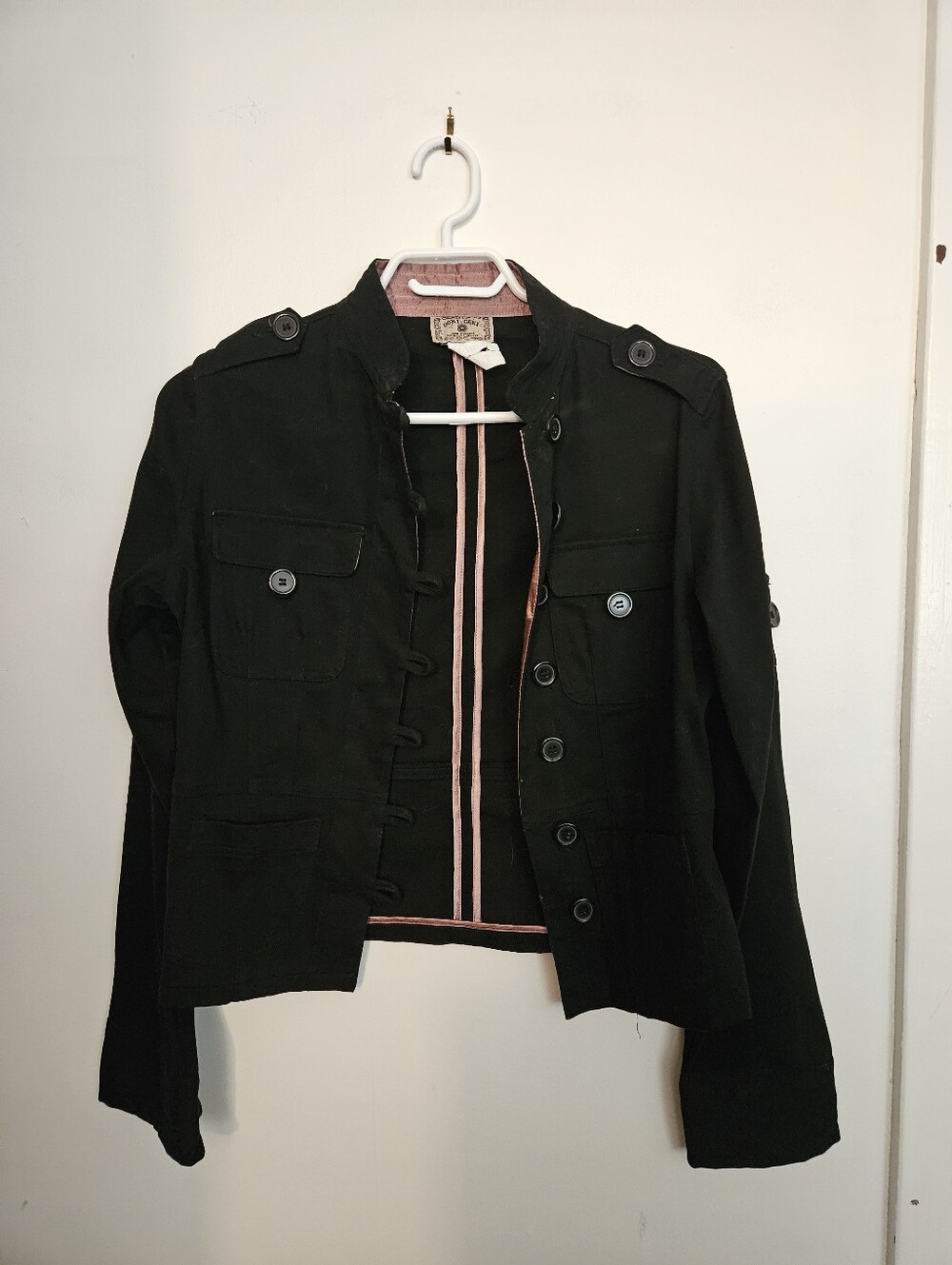 Black Women's Military-Style Jacket Size Medium